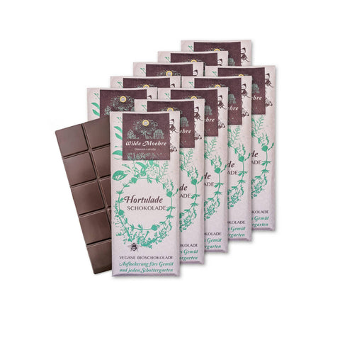 Hortulade Wilde Möhre Bio vegane Schokolade 10er Set
